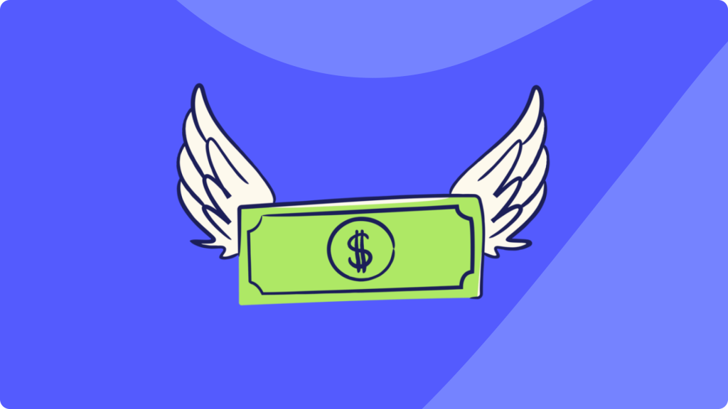 A flying paper airplane