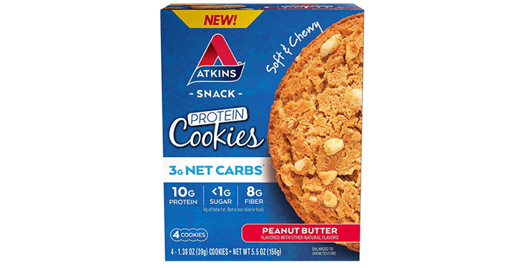 Atkins Peanut Butter Protein Cookie, 4 Count – Just $3.50 each when you buy 2! Atkins Peanut Butter Protein Cookie, 4 Count – Just $3.50 each when you buy 2!