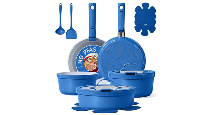 CAROTE 15pcs Pots and Pans Set Ceramic Cookware – Just $49.99! CAROTE 15pcs Pots and Pans Set Ceramic Cookware – Just $49.99!