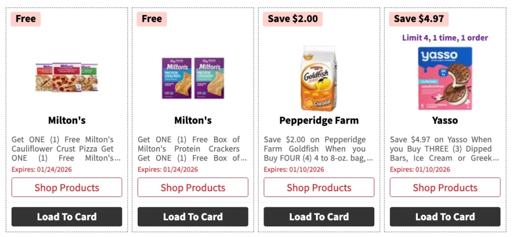 Over $450 in New ShopRite eCoupons -Save on Milton’s, Yasso, Pepperidge Farm & More