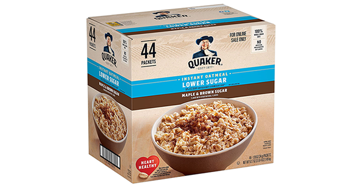 Quaker Instant Oatmeal Lower, Maple & Brown Sugar – Pack of 44 – Just $11.66! Quaker Instant Oatmeal Lower, Maple & Brown Sugar – Pack of 44 – Just $11.66!