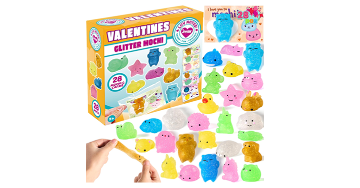 Valentine’s Day Cards with Glitter Mochi Squishy Toys, 28 Pieces – Just $8.79! Valentine’s Day Cards with Glitter Mochi Squishy Toys, 28 Pieces – Just $8.79!