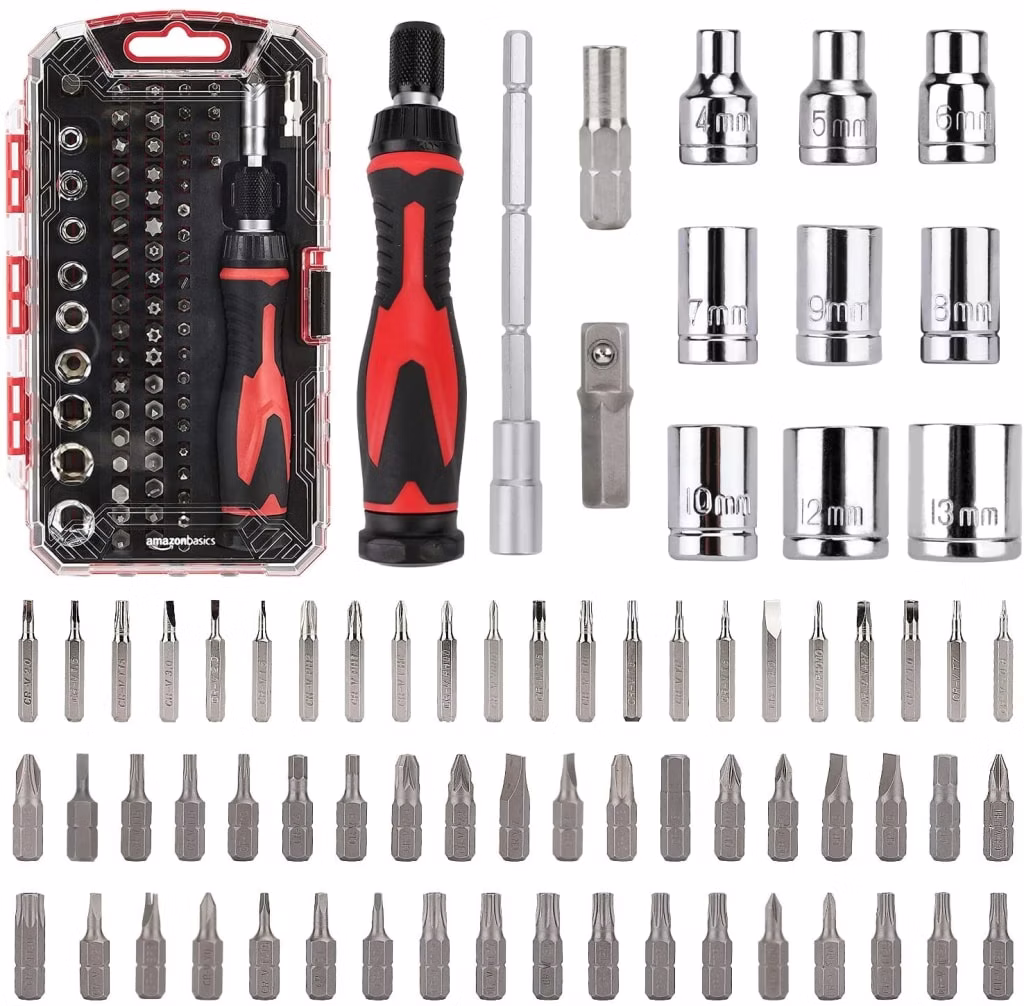 Amazon Basics 73-Piece Magnetic Ratchet Wrench & Screwdriver Set: $15 Amazon Basics 73-Piece Magnetic Ratchet Wrench & Screwdriver Set: $15
