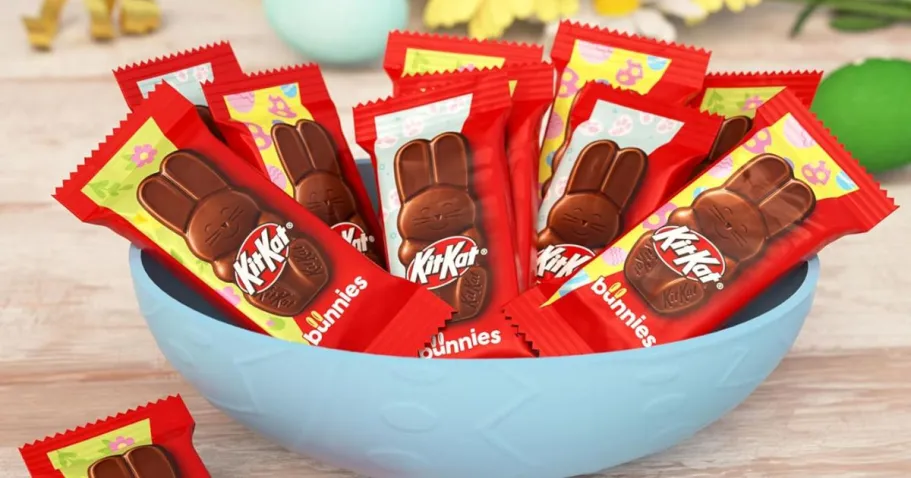 Amazon Easter Candy Deals | Save on Kit Kat, Hershey’s, Starburst, & More! kit kat Easter candy in bowl