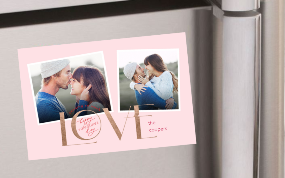 Best CVS Photo Coupon & Promo Codes! love magnet displayed on a silver fridge