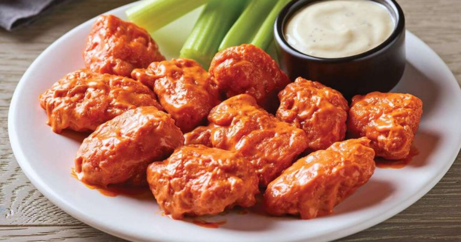 Best Game Day Restaurant Deals | Pizza, Wings, Desserts, & More! Applebees boneless wings with celery and ranch