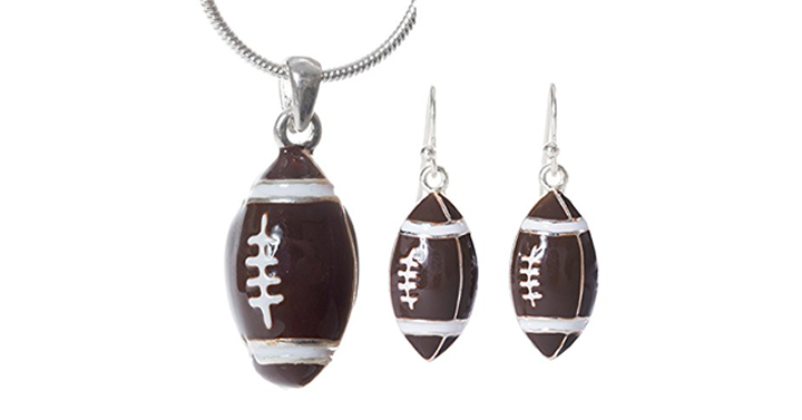 Football Pendant Necklace and Earrings Set – Just $9.80! Football Pendant Necklace and Earrings Set – Just $9.80!