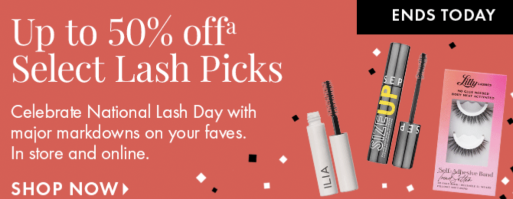 Sephora: up to 50% off Mascara