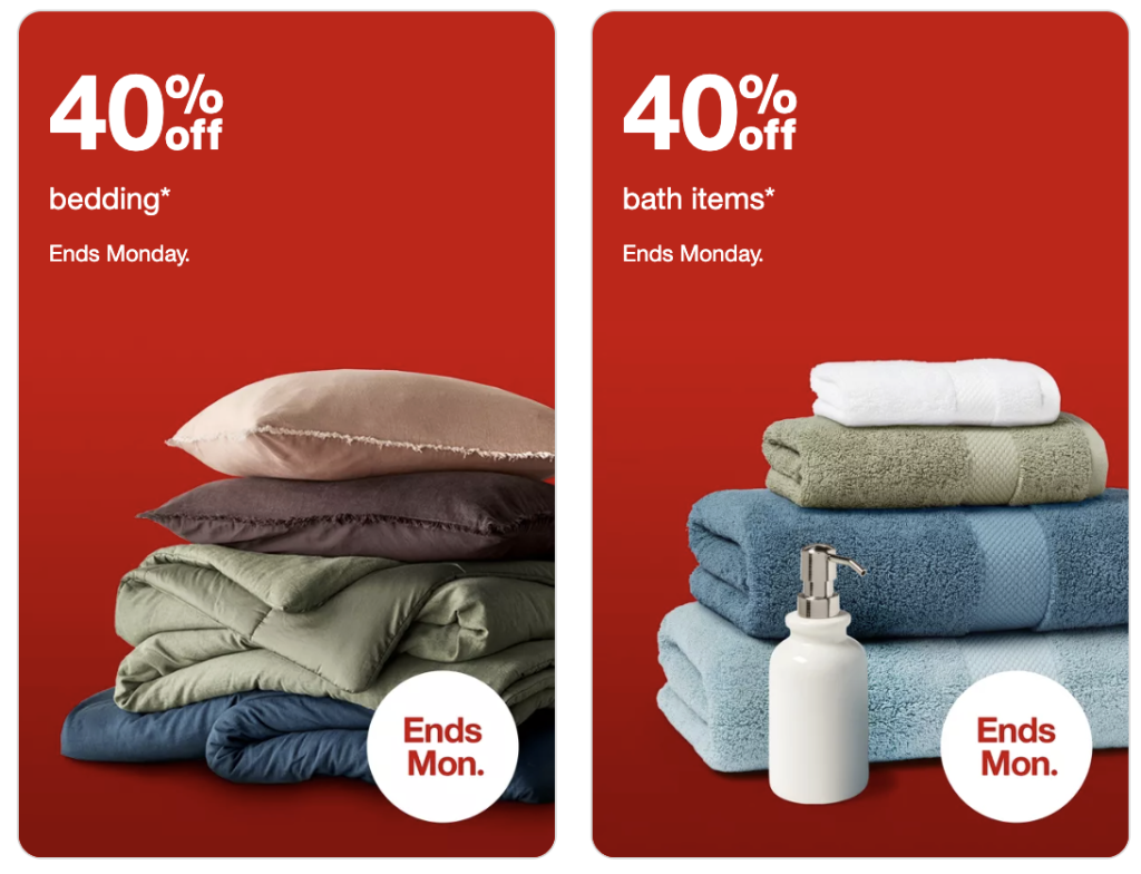 Target: 40% off Bedding and Bath Items