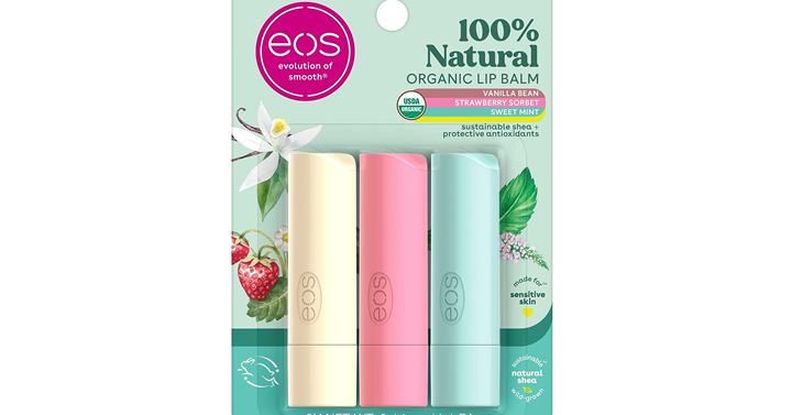 eos 100% Natural & Organic Lip Balm Trio- Vanilla Bean, Sweet Mint, & Strawberry Sorbet – Just $5.24! eos 100% Natural & Organic Lip Balm Trio- Vanilla Bean, Sweet Mint, & Strawberry Sorbet – Just $5.24!