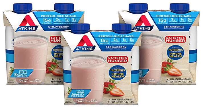 Atkins Strawberry Protein-Rich Shake, Gluten Free, Keto-Friendly, 12 Count – Just $11.59! Atkins Strawberry Protein-Rich Shake, Gluten Free, Keto-Friendly, 12 Count – Just $11.59!