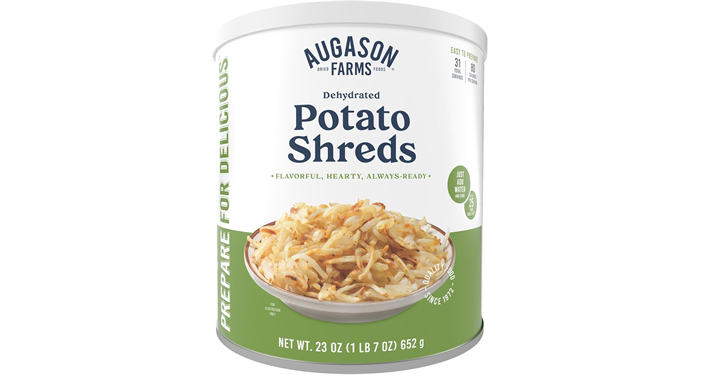 Augason Farms Dehydrated Potato Shreds, No. 10 Can – Just $8.50! Augason Farms Dehydrated Potato Shreds, No. 10 Can – Just $8.50!