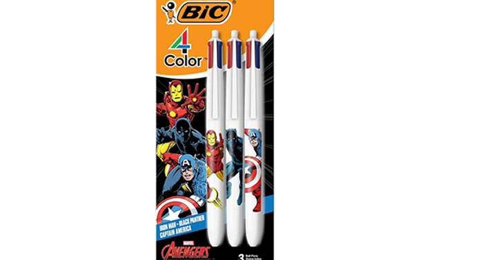 BIC 4 Color Marvel Avengers Retractable Ballpoint Pen, 3-Count Pack – Just $5.41! BIC 4 Color Marvel Avengers Retractable Ballpoint Pen, 3-Count Pack – Just $5.41!