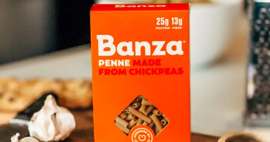 Banza Pasta Only $2.50 on Amazon (Made w/ Chickpeas & Gluten-Free) Banza Chickpea Pasta Box on counter