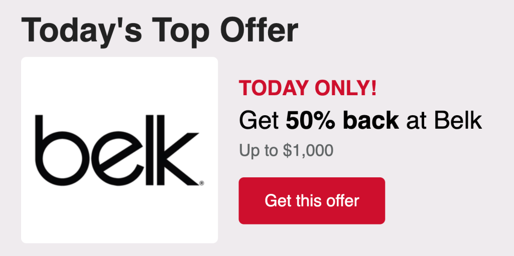 Capital One Shopping: 50% Back On Belk.com