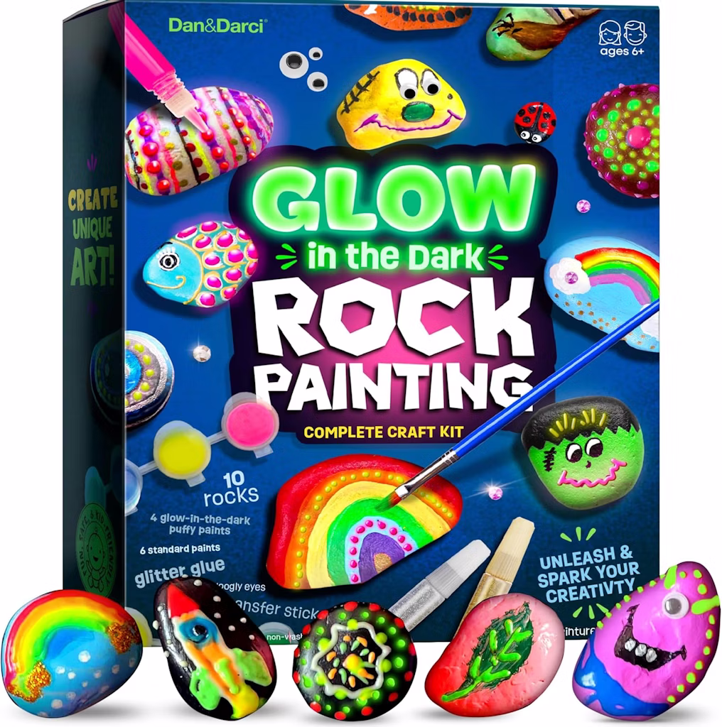 Dan & Darci Glow in the Dark Rock Painting Complete Craft Kit: $12 via Prime Dan & Darci Glow in the Dark Rock Painting Complete Craft Kit: $12 via Prime