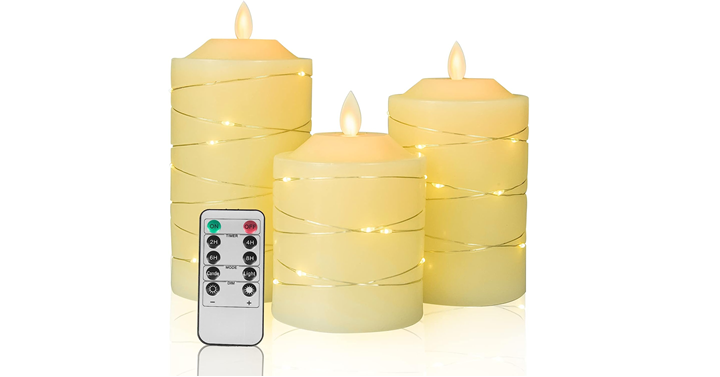 Flameless LED Candles with Embedded String Lights, 3-Piece – Just $16.99! Flameless LED Candles with Embedded String Lights, 3-Piece – Just $16.99!