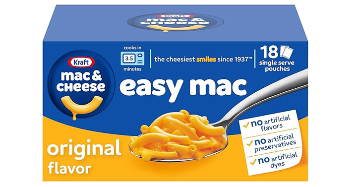 Kraft Easy Mac and Cheese, 18 Packets – Just $4.54! Kraft Easy Mac and Cheese, 18 Packets – Just $4.54!