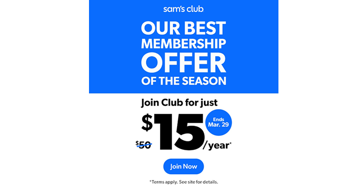 LAST DAY! The BEST Membership Offer of the Season! Join Sam’s Club for just $15.00! LAST DAY! The BEST Membership Offer of the Season! Join Sam’s Club for just $15.00!