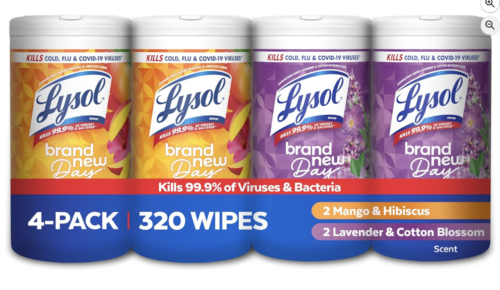 Lysol Wipes 4pk $11.38 Shipped Lysol Wipes 4pk $11.38 Shipped
