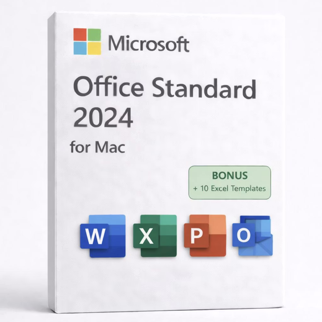 Microsoft Office Standard 2024 for Mac + 10 Excel Templates: $14 Microsoft Office Standard 2024 for Mac + 10 Excel Templates: $14