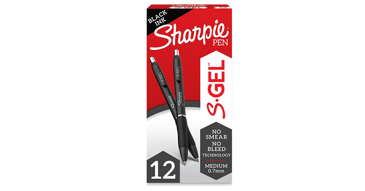 SHARPIE S-Gel, Gel Pens, Medium Point (0.7mm), Black Ink Gel Pen, 12 Count – Just $8.09! SHARPIE S-Gel, Gel Pens, Medium Point (0.7mm), Black Ink Gel Pen, 12 Count – Just $8.09!