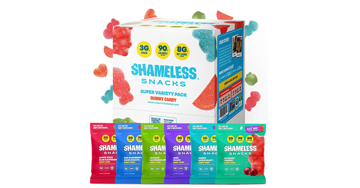 Shameless Snacks Low Carb Keto Gummies (Gluten Free Candy) – 6 Pack Super Variety Pack – Just $17.99! Shameless Snacks Low Carb Keto Gummies (Gluten Free Candy) – 6 Pack Super Variety Pack – Just $17.99!
