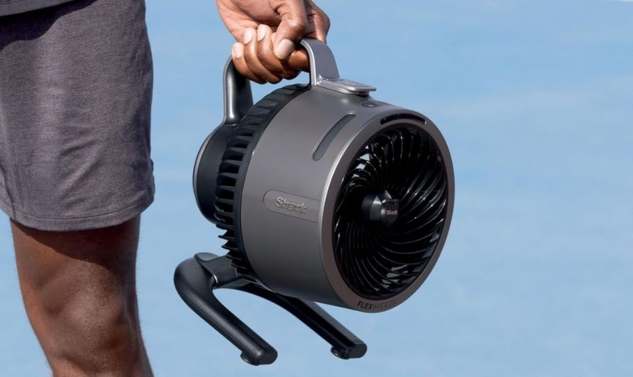 Shark FlexBreeze Cordless Fan w/ Mister Only $79.99 Shipped on Amazon (Reg. $150) a mans hand holding a Shark flex breeze fan
