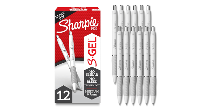 Sharpie S-Gel Gel Pens, Pearl White Body, Black Ink, Medium Point, 12 Pack – Just $10.43! Sharpie S-Gel Gel Pens, Pearl White Body, Black Ink, Medium Point, 12 Pack – Just $10.43!