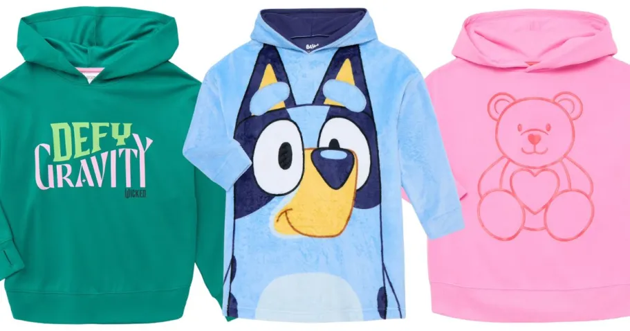 Up to 50% Off Walmart Kids Character Hoodies | Bluey, Wicked, & More three kids hoodies