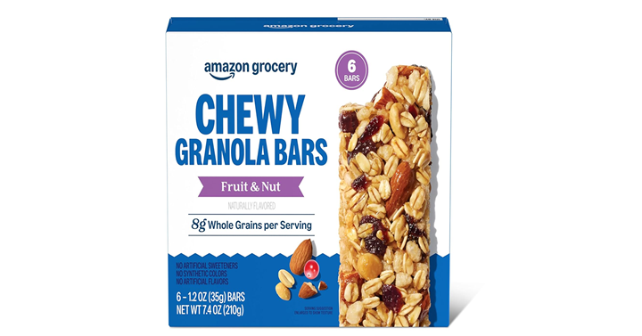 Amazon Grocery, Fruit & Nut Chewy Granola Bars, 6 Ct – Just $1.58! Amazon Grocery, Fruit & Nut Chewy Granola Bars, 6 Ct – Just $1.58!