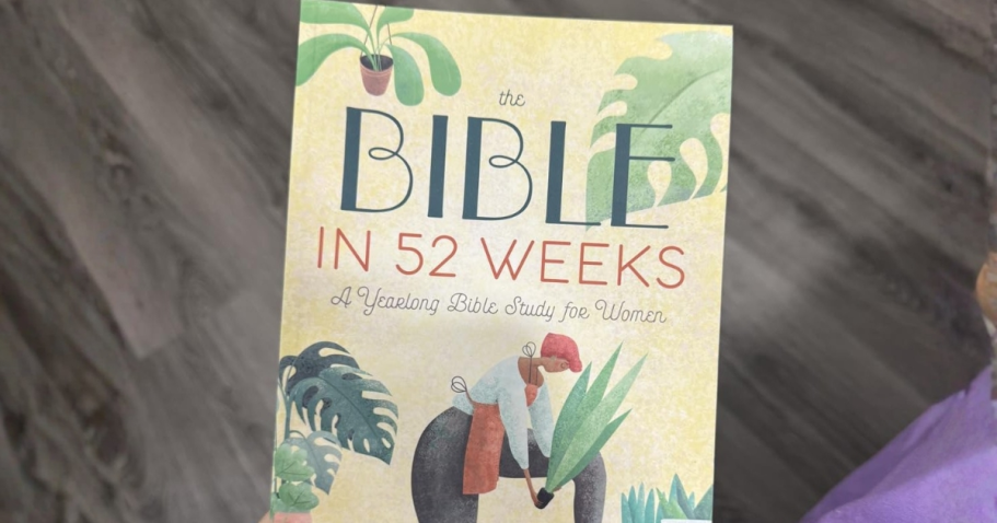 Bestselling Bible in 52 Weeks Study Book Only $7.85 on Amazon (Reg. $15) hand holding a Bible in 52 weeks book