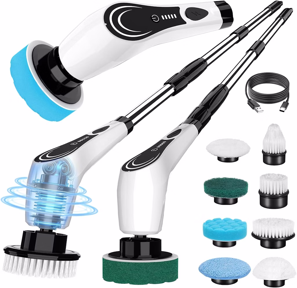 Lichffy 8-Brush Heads Cordless Electric Spin Scrubber: $14.99 Lichffy 8-Brush Heads Cordless Electric Spin Scrubber: $14.99