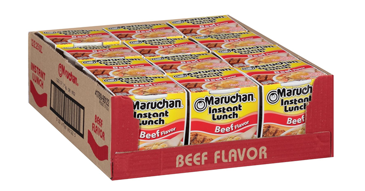 Maruchan Instant Lunch Beef, Ramen Noodle Soup, 12 Count – Just $5.58! Maruchan Instant Lunch Beef, Ramen Noodle Soup, 12 Count – Just $5.58!