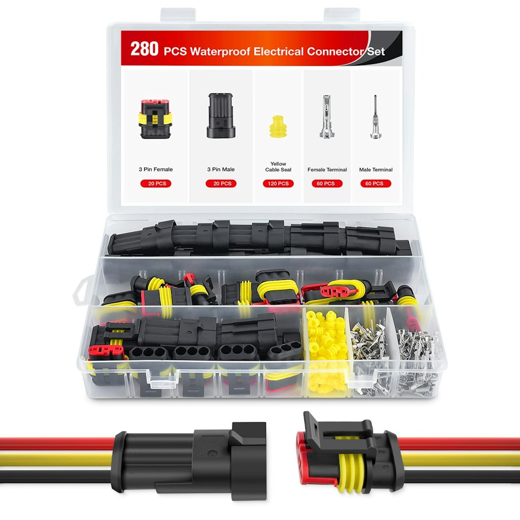 Nilight 3 Pin Electrical Connector 280-Piece Set for $12 + free shipping w/ Prime Nilight 3 Pin Electrical Connector 280-Piece Set for $12 + free shipping w/ Prime