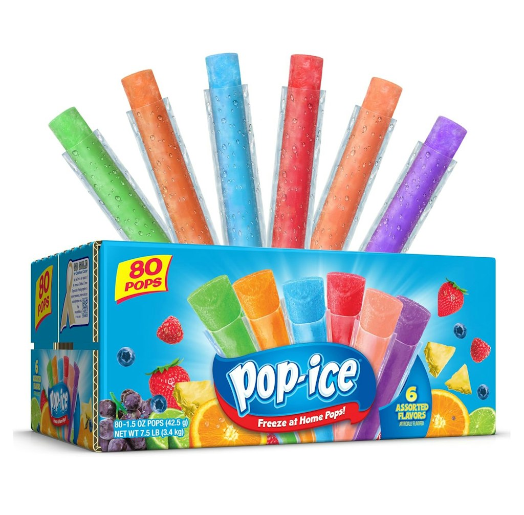Pop Ice Popsicle Variety 80-Pack for $5.59 via Sub. & Save + free shipping w/ Prime Pop Ice Popsicle Variety 80-Pack for $5.59 via Sub. & Save + free shipping w/ Prime