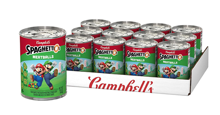 SpaghettiOs Super Mario Bros Canned Pasta with Meatballs – Pack of 12 – Just $13.97! Back in Stock! SpaghettiOs Super Mario Bros Canned Pasta with Meatballs – Pack of 12 – Just $13.97!