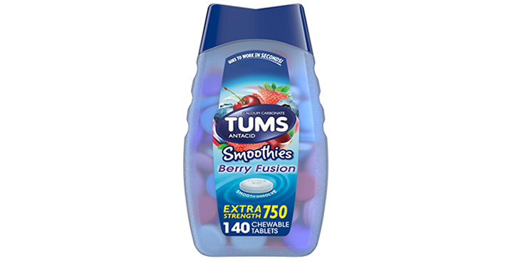 TUMS Smoothies Extra Strength Antacid Tablets, Berry Fusion – 140 Count – Just $4.99! TUMS Smoothies Extra Strength Antacid Tablets, Berry Fusion – 140 Count – Just $4.99!