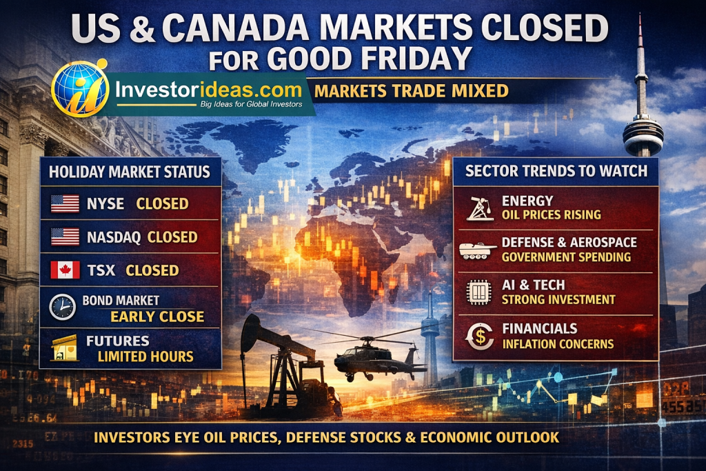 US and Canada Stock Markets Closed for Good Friday as Global Markets Trade Mixed on Oil and Rate Outlook
