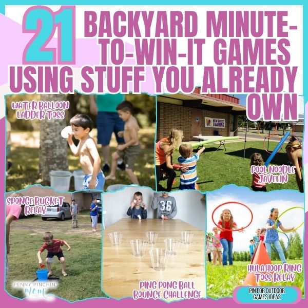 21 Backyard Minute-to-Win-It Games Using Stuff You Already Own Minute to win it games for kids: 21 quick challenges using household items for instant backyard fun without any shopping.