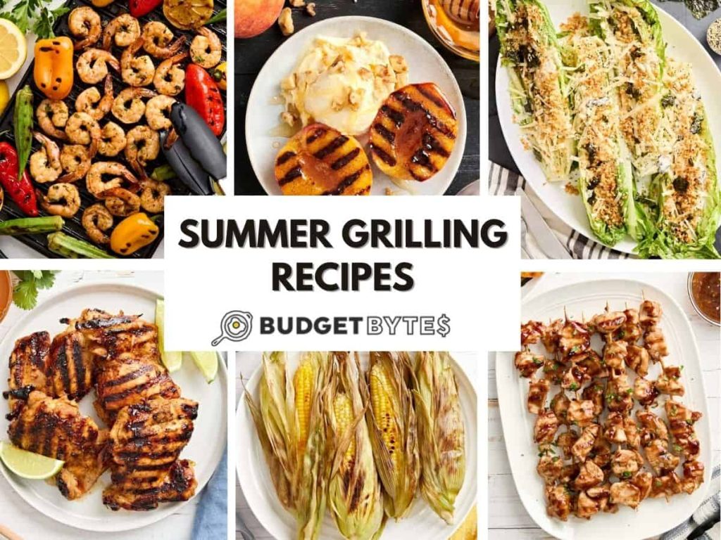 24 Summer Grilling Recipes – Budget Bytes A collage of summer grilling recipes.