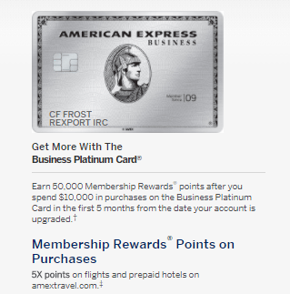 American Express Business Platinum 120,000 Point Upgrade Offer American Express Business Platinum 120,000 Point Upgrade Offer