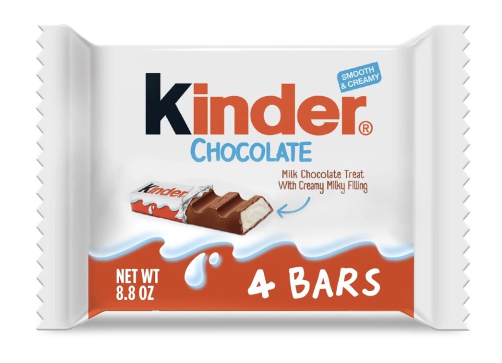 Kinder Chocolate, 4 Bars, Milk Chocolate Bar