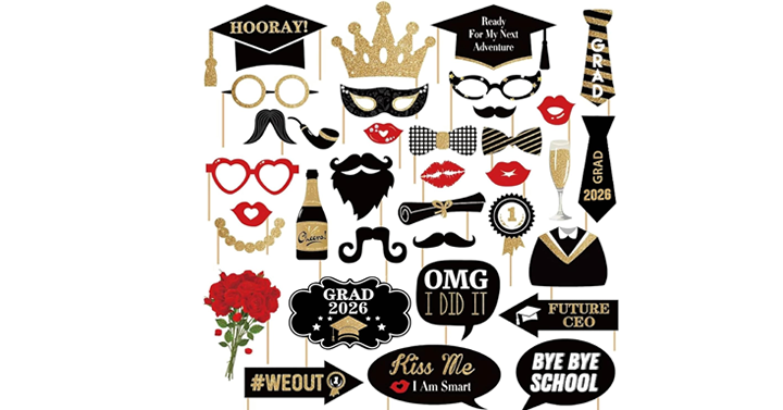Graduation Photo Booth Props 2026 – 35 Pieces – Just $8.99! Graduation Photo Booth Props 2026 – 35 Pieces – Just $8.99!