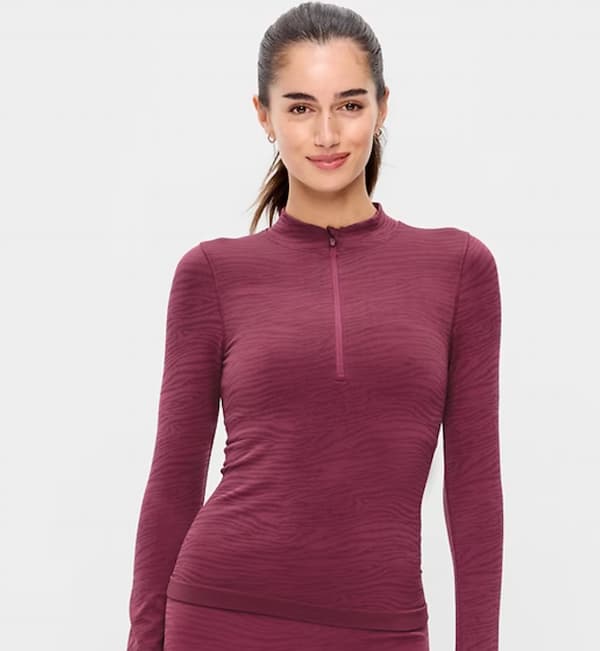 *HOT* Old Navy Clearance: Women’s Seamless Mock-Neck Half-Zip only $5.97 (Reg. $55), plus more! Seamless Jacquard Mock-Neck Half-Zip Top