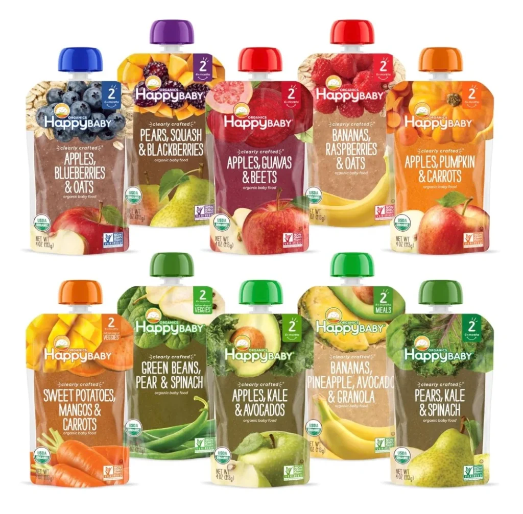 Happy Baby Organics Stage 2 Baby Food Pouches, 20 count only $18.48 shipped!