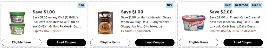 Over $400 in New ShopRite eCoupons -Save on Grillo’s, Manwich, Friendly’s & More Over $400 in New ShopRite eCoupons -Save on Grillo’s, Manwich, Friendly’s & More