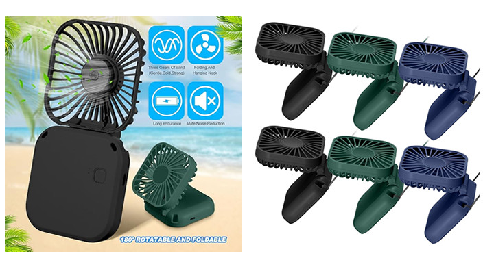 Personal Portable Fan – USB Rechargeable Battery, 3 Speed – 6 Pack – Just $23.99! Personal Portable Fan – USB Rechargeable Battery, 3 Speed – 6 Pack – Just $23.99!