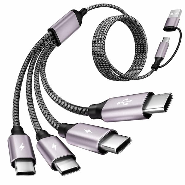 USB-C 4-in-2 Splitter Multi-Charging Cable only $4.99! USB-C Splitter Multi-Charging Cable deal