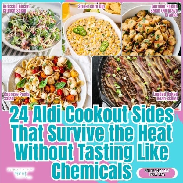 24 Aldi Cookout Sides That Survive The Heat Without Tasting Like Chemicals Cheap cookout sides under $5: 24 colorful Aldi side dishes on plates and in bowls ready for hot summer cookouts.